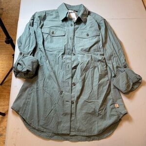 Carhartt Women's Green Button Down Shirt